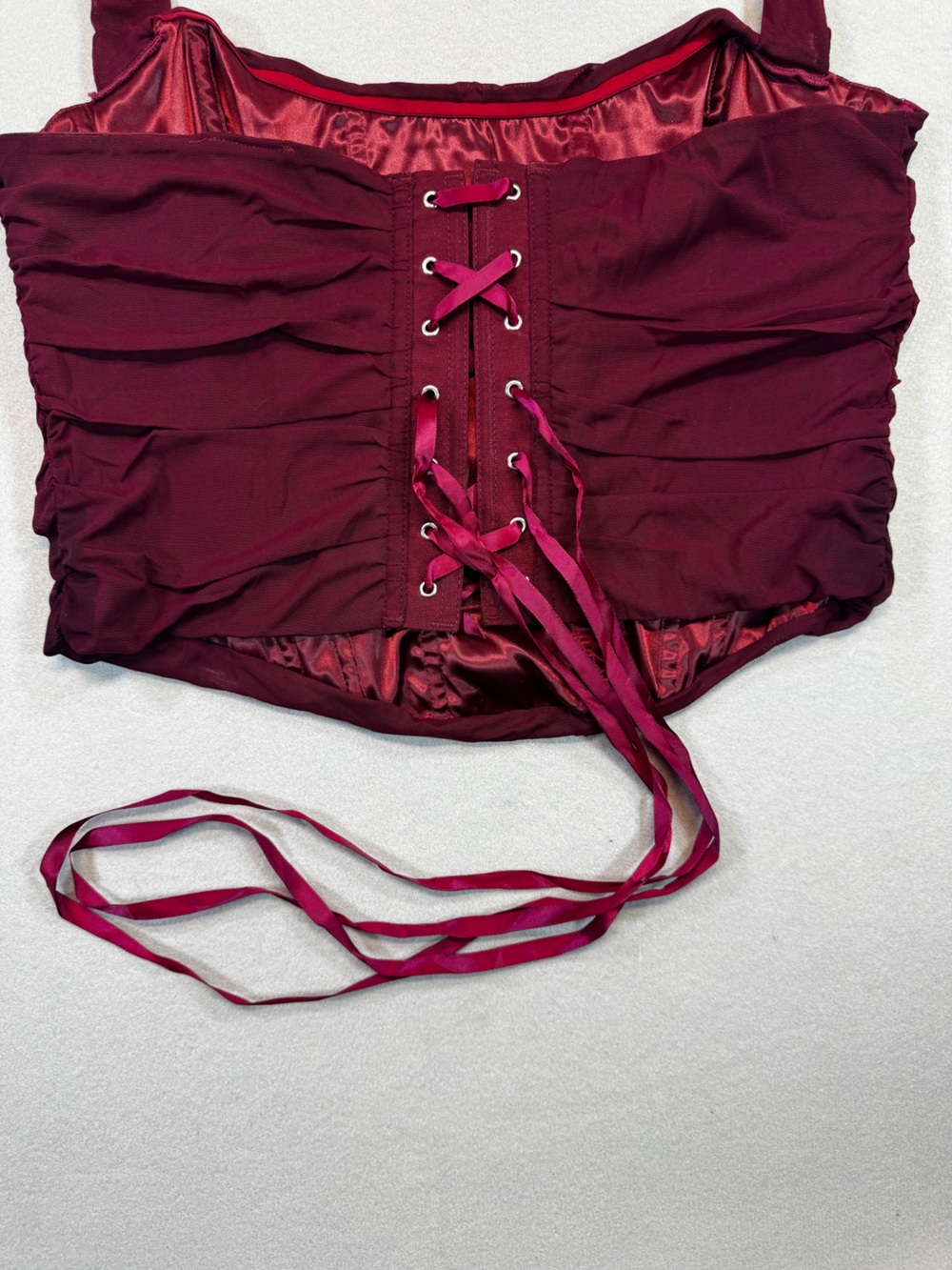 Maroon Halter Bustier Top - Picture 6 of 7